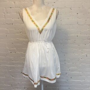 Vintage 70s Beeline fashions Grecian short nightie metallic small